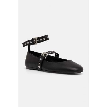 Steve Madden balerini de piele Macbeth culoarea negru, SM11003189